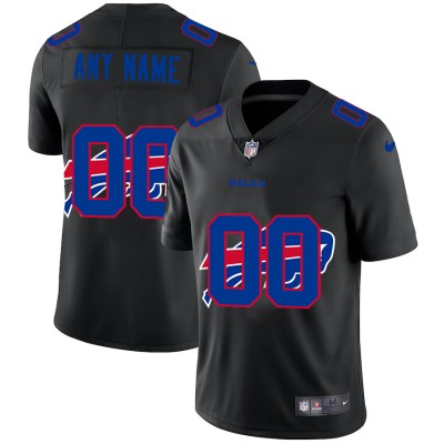 Buffalo Bills Custom Men's Nike Team Logo Dual Overlap Limited NFL Jersey Black